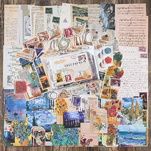 image for Knaid Vintage Scrapbook Supplies Pack (200 Pieces) for Junk Journal Bu