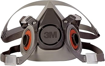 3M Half Facepiece Reusable Respirator 6200, Dual Airline Supplied Air Compatible, Comfortable Design, Reusable & Breathable Design, Protect with Airborne Particles, Without Cartridges - (Pack of 1)