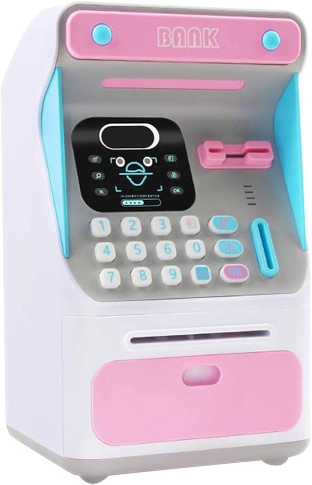 ATMプレミアム貯金箱　メモリーバンク　電動　シルバー　自動識別 ATMプレミアム貯金箱 メモリーバンク 電動 シルバー 自動識別