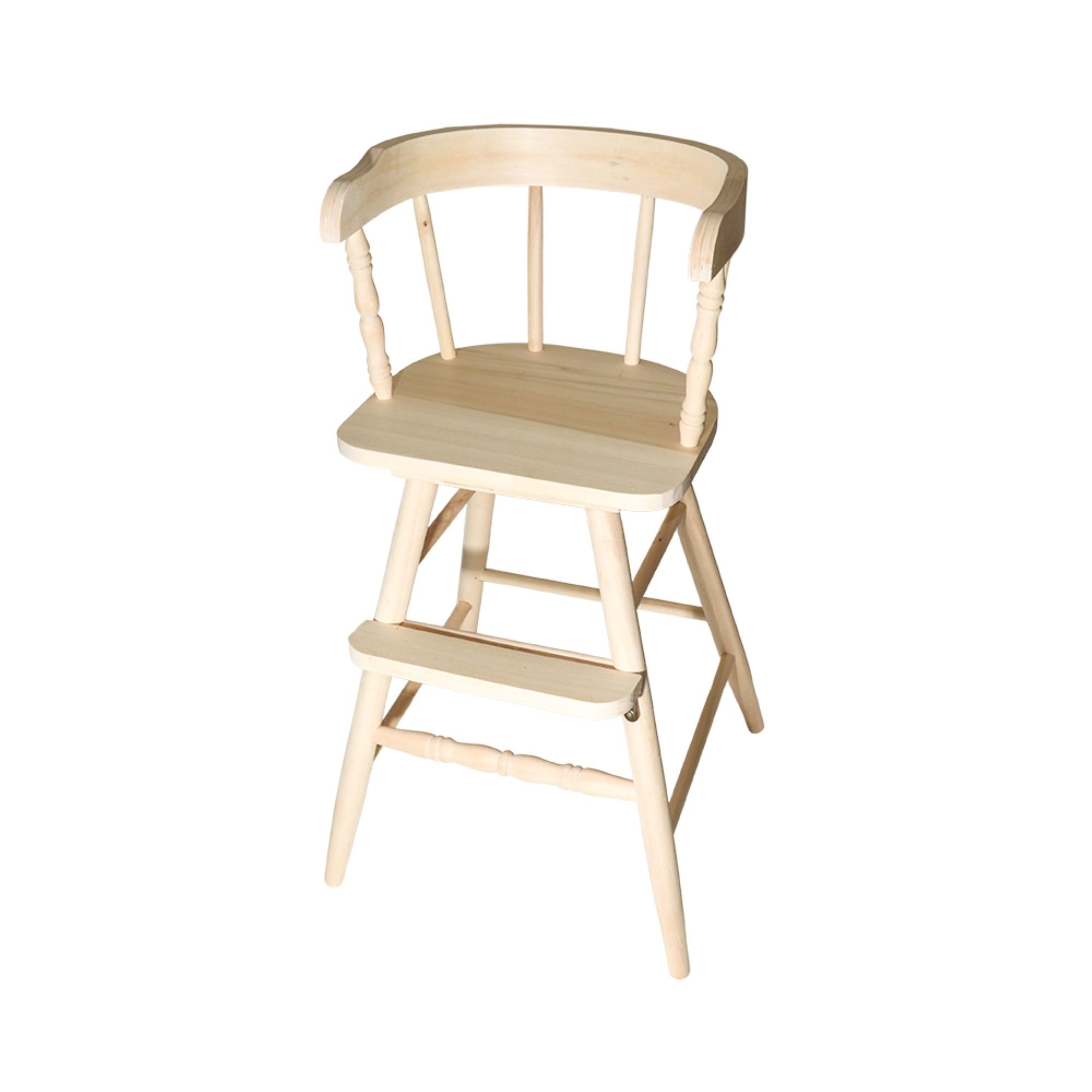 WDB WEBDIRECTBRANDS, INC. Sargent's Sons Amish Style Wooden Youth Chair, Desk Chair, Youth Dinning Chair with Step & Arms (Natural Unfinished)