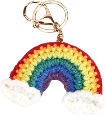 Crochet Keychain Pendant, Hand Woved Fruits Floral Key Ring for Women Key Wallet Purse Backpack Charms Accessories