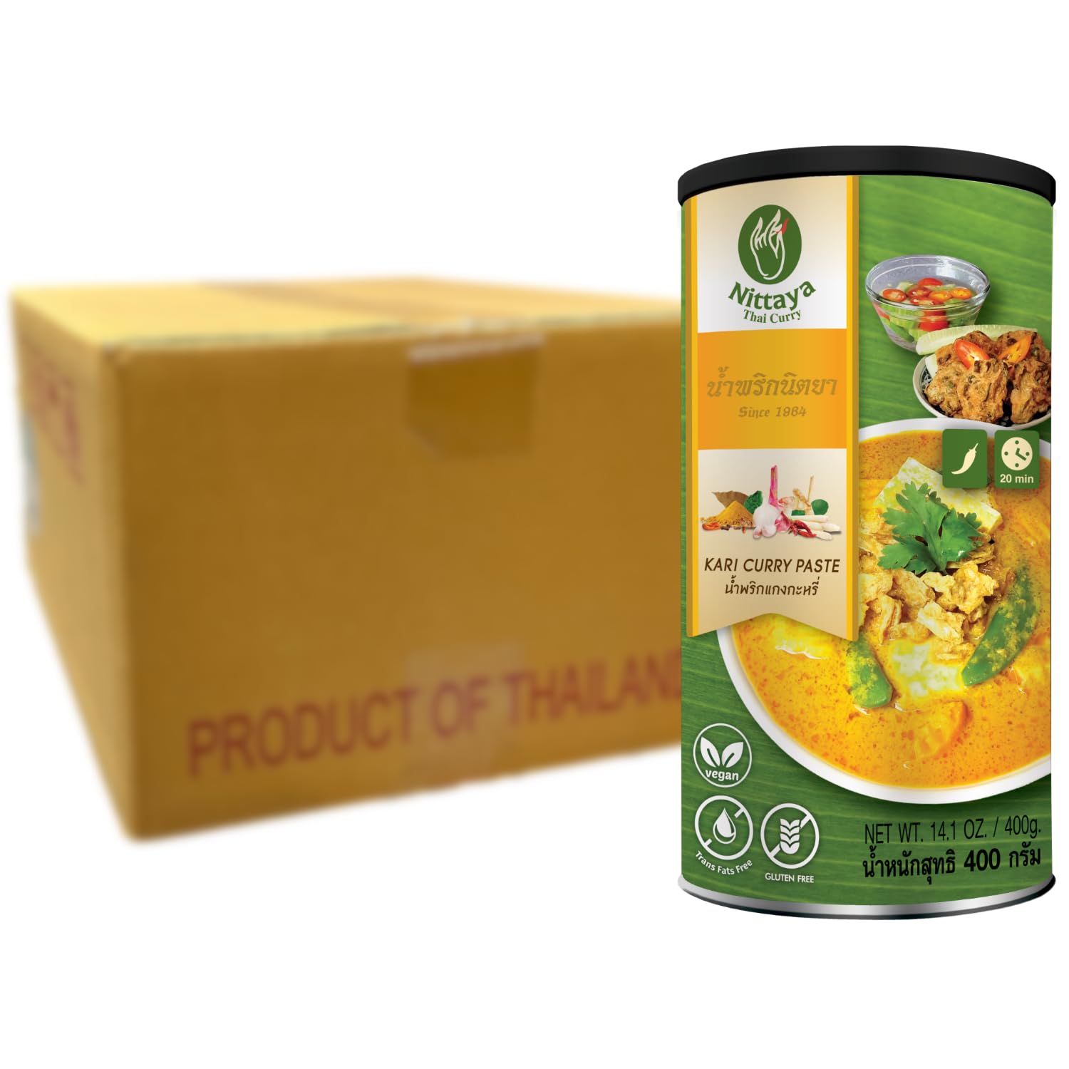NITTAYA - Gelbe Currypaste Kari (Vegan) - Multipack (12 X 400 GR)