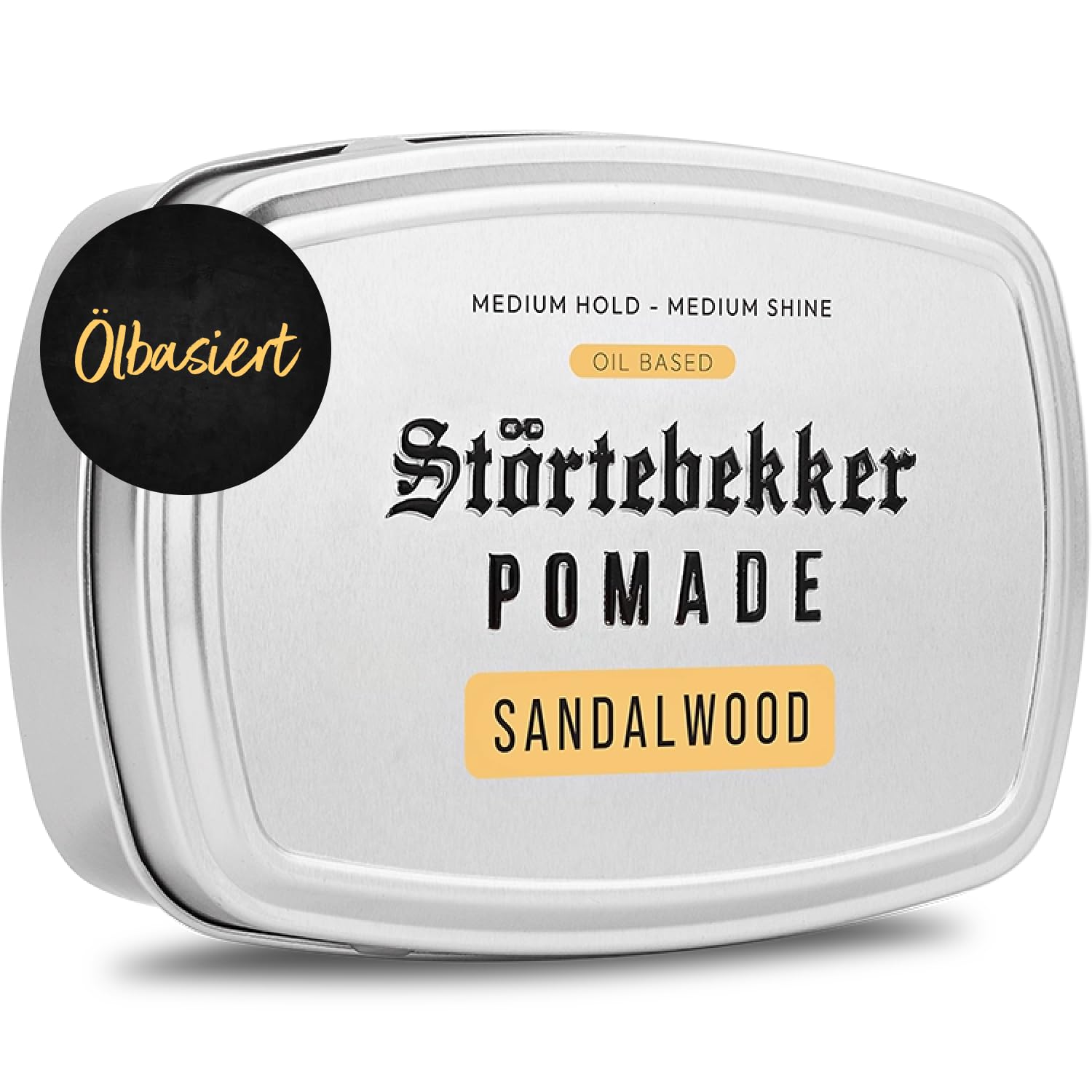 Störtebekker® Premium Pomade Ölbasiert Sandelholz - Pomade Herren - Mittlerer Halt - Mittlerer Glanz - Haarwachs 125ml - Barbershop Haarpomade - Haarstyling Made in Germany