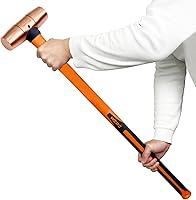 Vista 12 de WEDO Martillo de trineo de cobre 1/2lb,Martillo de mazo de cobre macizo, mango de fibra de vidrio, longitud 11.024 in, forjado a presión, resistente