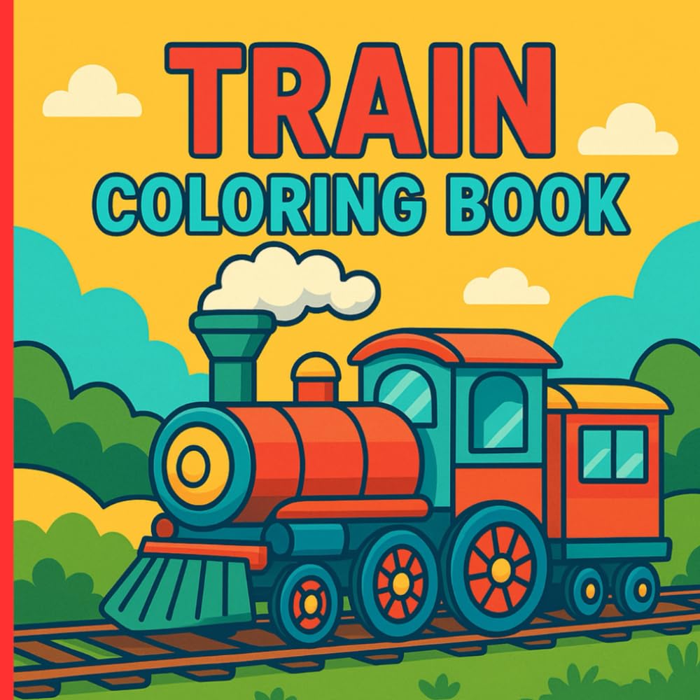 Train Coloring Book: 40 Fun and Realistic Train Coloring Pages for Kids, Adults, and Train Lovers Everywhere