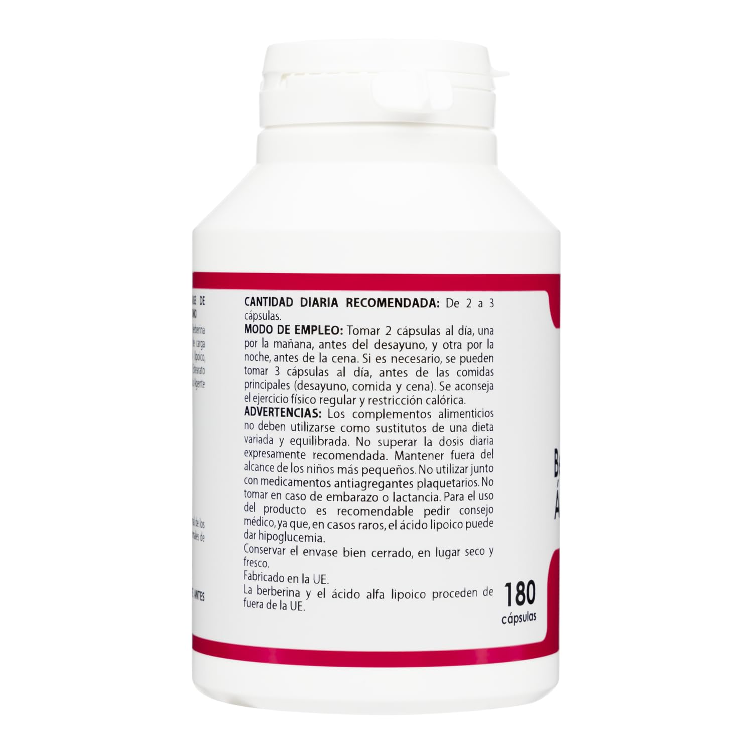 Equisalud - Holomega Berberina 180 Cápsulas - Favorece el Metabolismo y el Control de la Glucosa - con Ácido Alfa-Lipoico y Cromo
