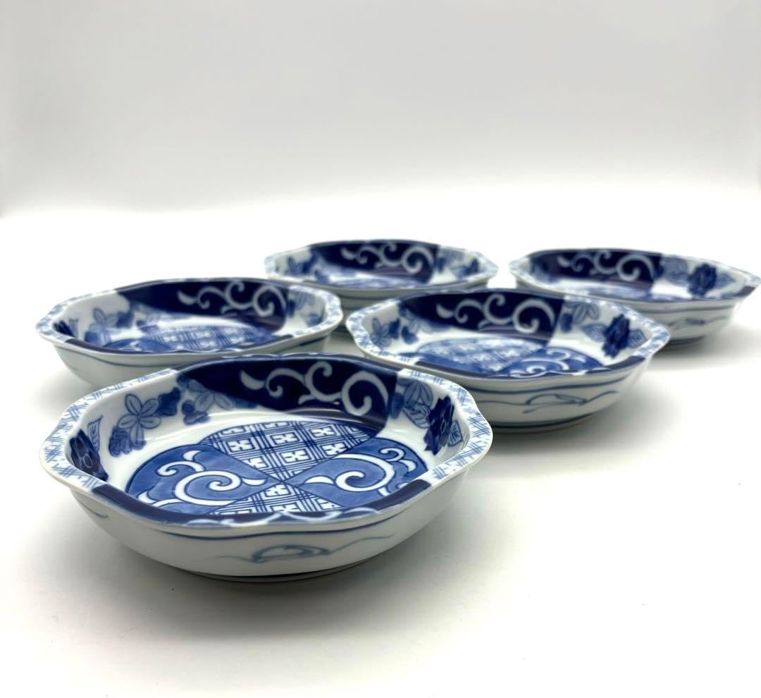 其泉窯】藍染花地紋 鉢揃 [有田焼 賞美堂] 其泉窯 藍染花地紋