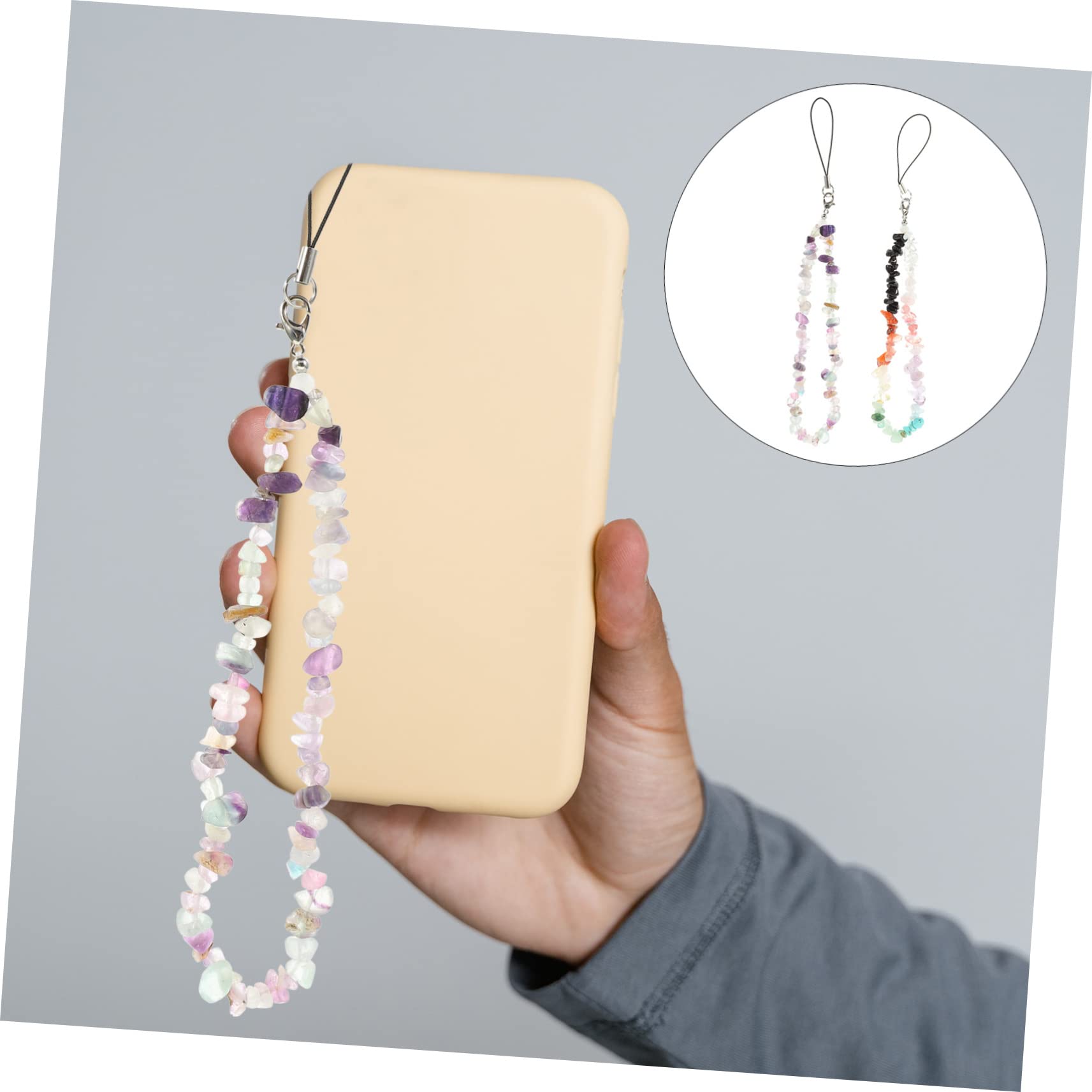 DOITOOL 8piezas Cadena De Teléfono Beads Cuerda Antideslizante Para Móvil Accesorio Decorativo y Práctico Para Llevar Teléfonos Cámaras y Llaves