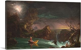 ARTCANVAS The Voyage of Life: Manhood 1842 Canvas Art Print Stretched Framed Painting Picture Poster Giclee Wall Decor by Thomas Cole - 26" x 18" (0.75" Deep)