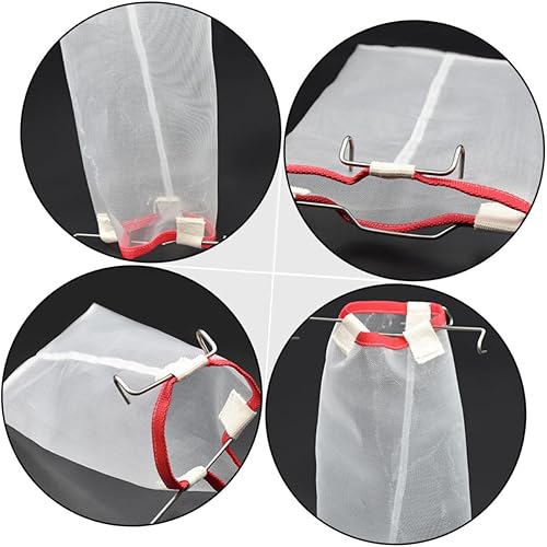 Miniatura 6 de STOBAZA Ganchos de malla para filtro de miel, filtro de leche, nueces, bolsa de leche, filtro de apicultura, bolsas coladoras con gancho, colador de