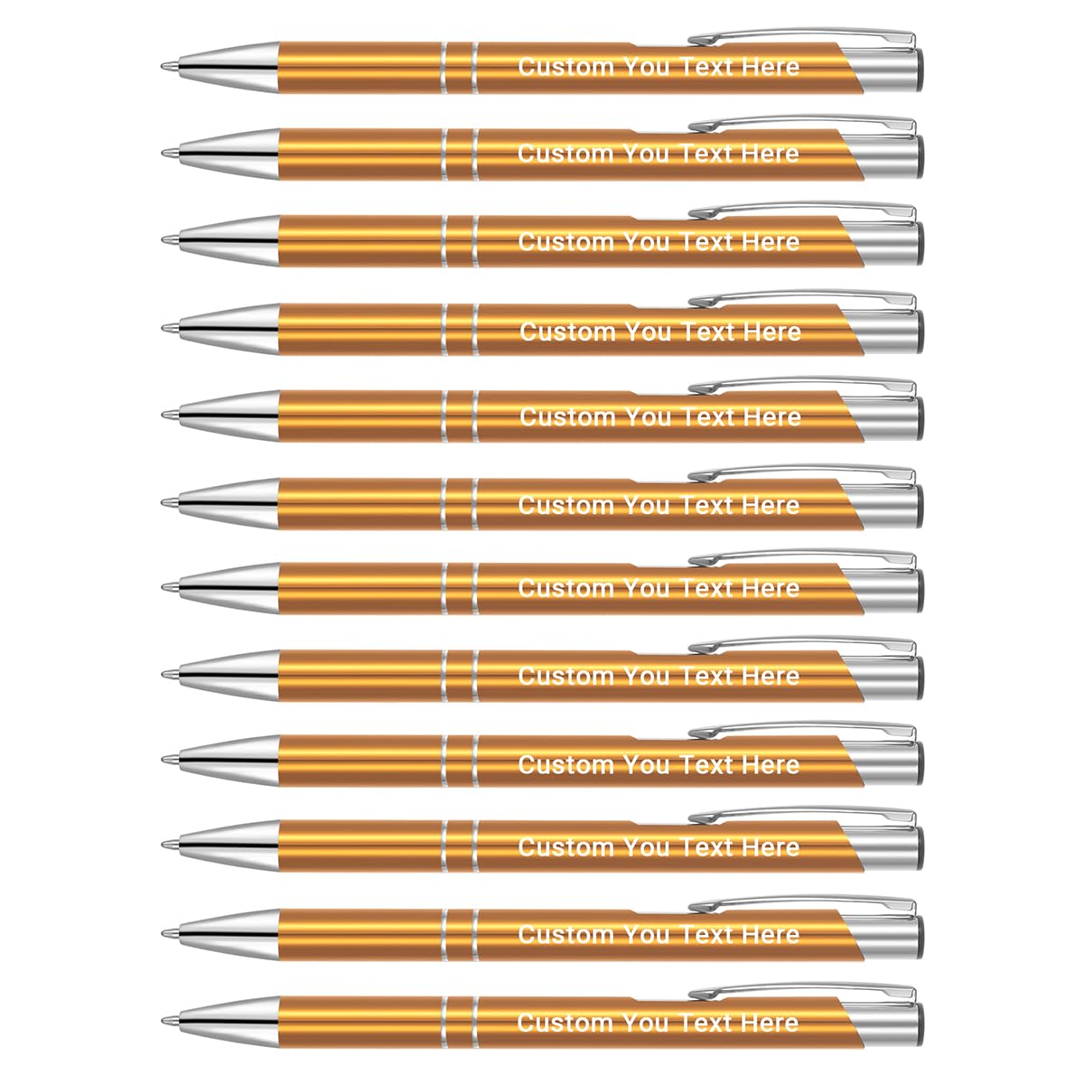 Zoonnis 48 Pcs Personalised Retractable Ballpoint Pens for Business Personalized Engraved Pen In Bulk for Women Men with Name Text Customised Pen Writing Custom Pen With Black Ink for School