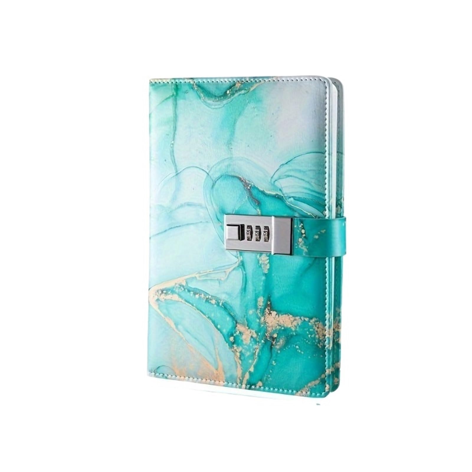 Carnet Mot De Passe A5 Mode Mot de Passe Livre avec Serrure Journal Journal créatif Livre étudiant Bloc-Notes Papeterie Cahier(Cyan Green)