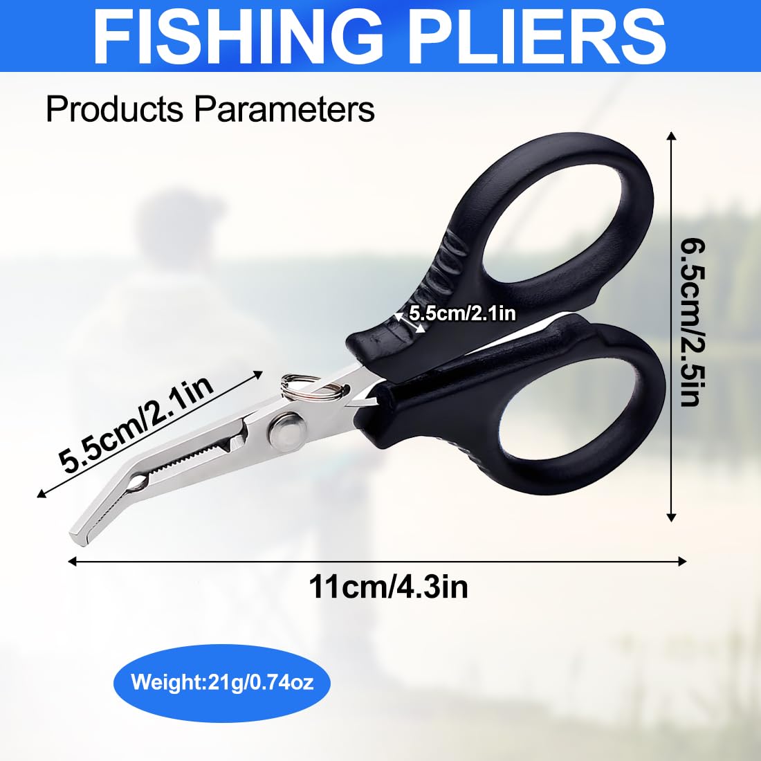 1 Pezzo Pinze da pesca Pinza Angelo in Acciaio Inossidabile Pinza a Molla Multifunzione Tritafili Forbici da Pesca a Becco Curvo Pinze da Pesca