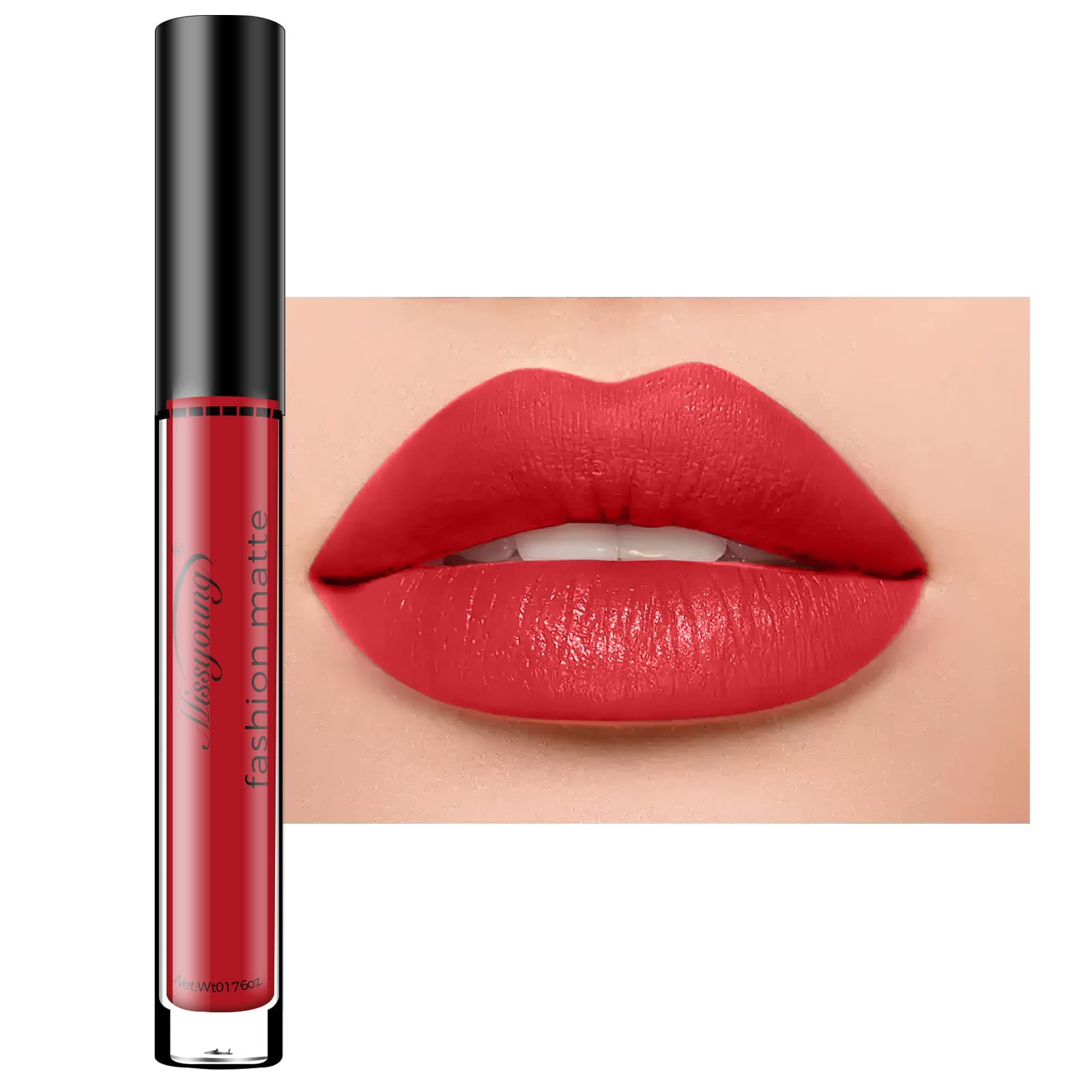 Allbestaye Durable Waterproof Liquid Matte Lipstick, Matte Lip Gloss, Waterproof Make-Up, Non-Stick Cup