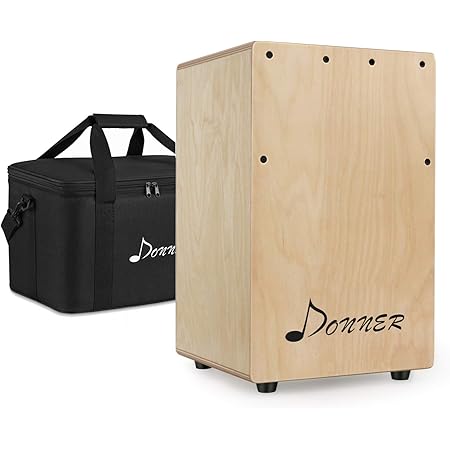 Donner DCD-1T Cajon Drum Box Mini Wooden Cajon Drum Kit Birch wood Percussion Internal Metal Strings with Carrying Bag