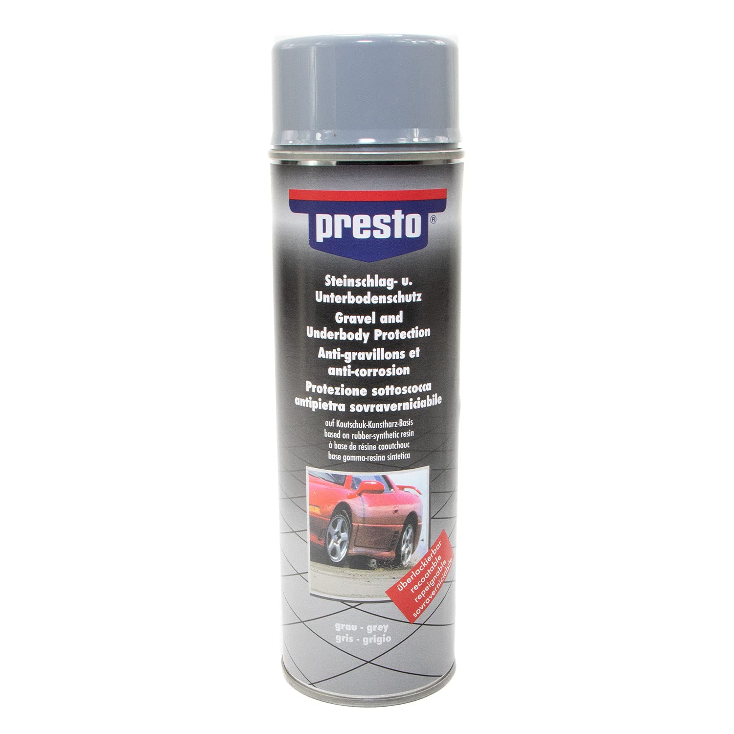 Steinschlag & Unterbodenschutz Spray Hell Grau Presto 5 X 500ml mit Pistolengriff