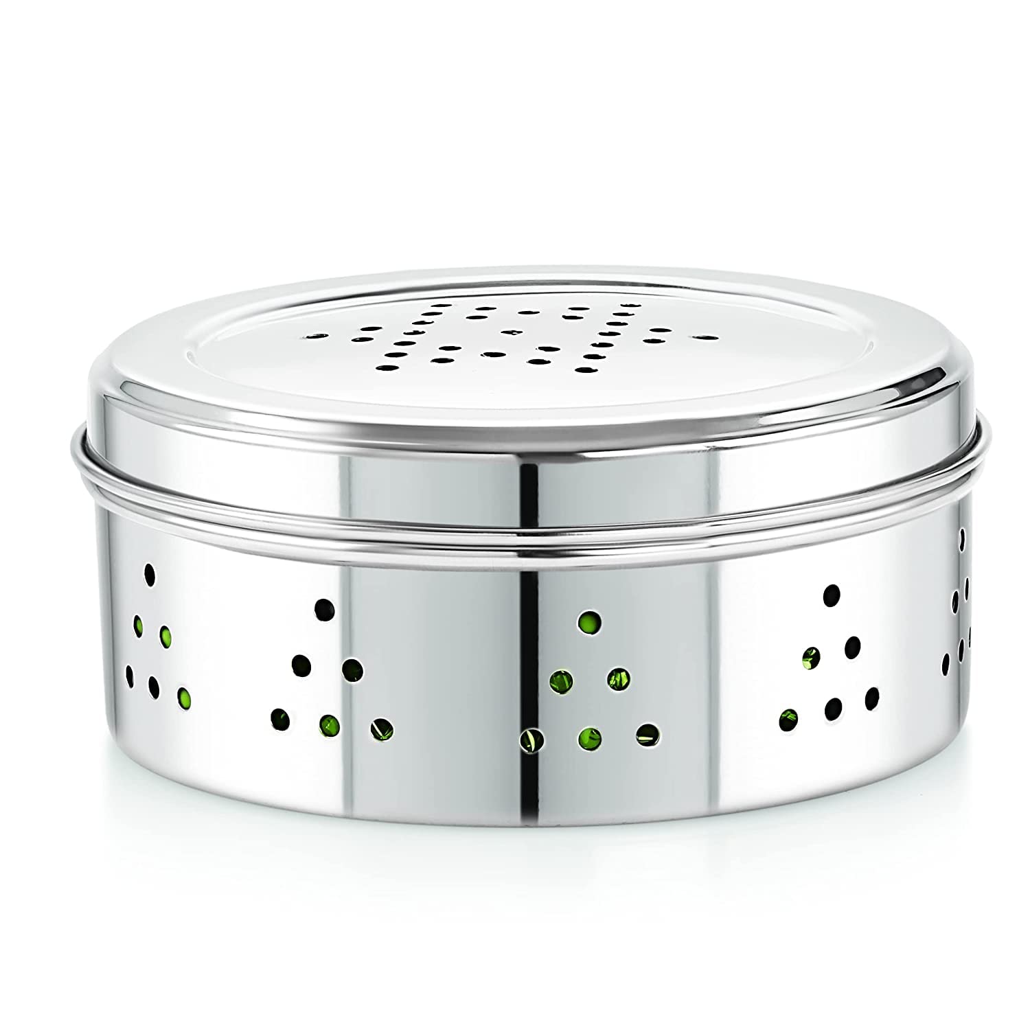 Neelam Stainless Steel Coriander Dabbas with Air Ventilation Size No.8 - Steel Utility Container, Silver, (SBCD089H) — Amazon image 10