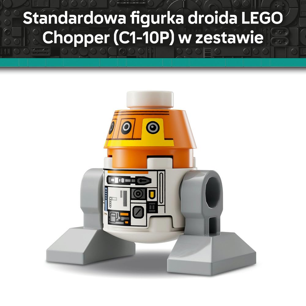 LEGO Star Wars Droid astromechaniczny Chopper (C1-10P), zabawka dla dziecka do zbudowania, zestaw konstrukcyjny dla 10-latka z figurką, pomysł na prezent dla chłopca, dziewczynki, całej rodziny 75416