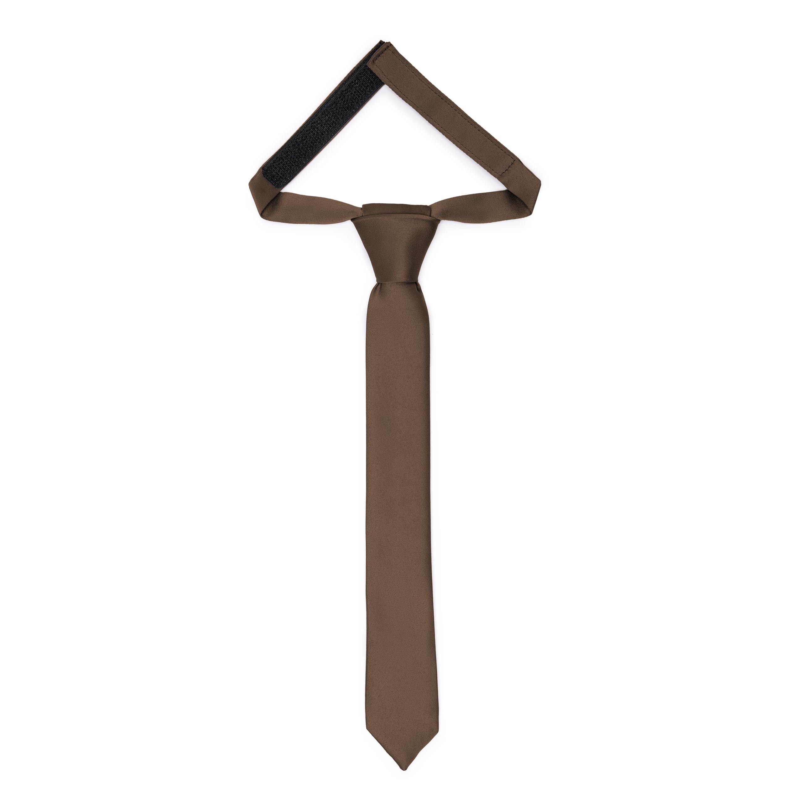 Ladeheid Kinder Krawatte für Jungen - Eleganter matter Look, Vorgebunden mit einem Klettverschluß, Perfekt für besondere Anlässe - Stilvolle Ansteckkrawatte Größe 31cm x 4cm TKM