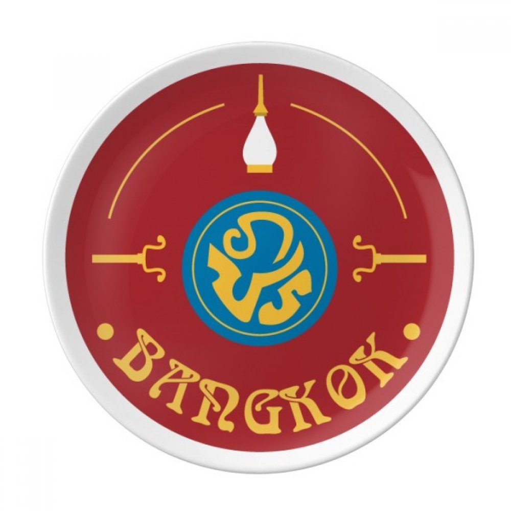 Thailand Culture Special Character Shield Plate Decorative Porcelain Salver Tableware Dinner Dish