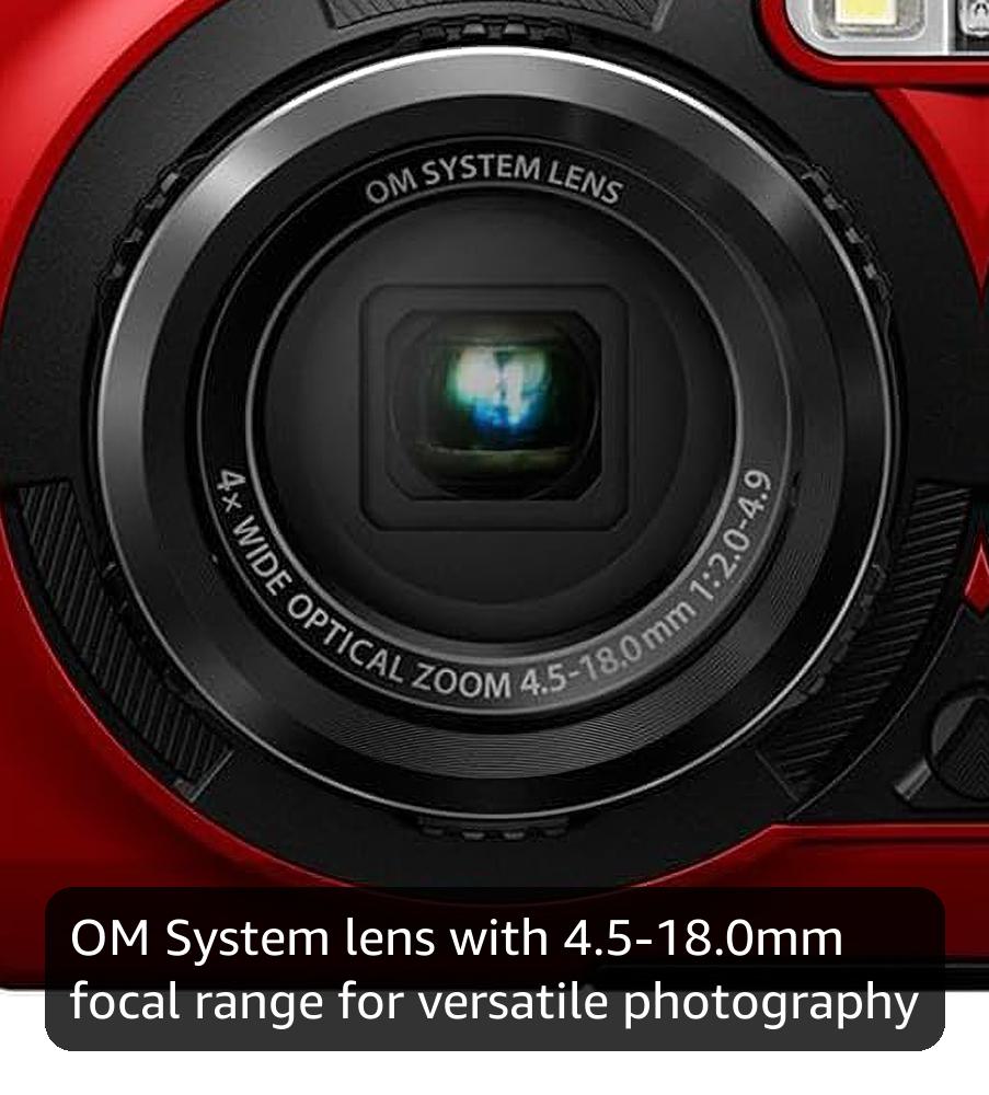 OM System OLYMPUS Tough TG-7 Red Underwater Camera, Waterproof, Freeze Proof, High Resolution Bright, 4K Video 44x Macro Shooting (Successor Olympus TG-6)