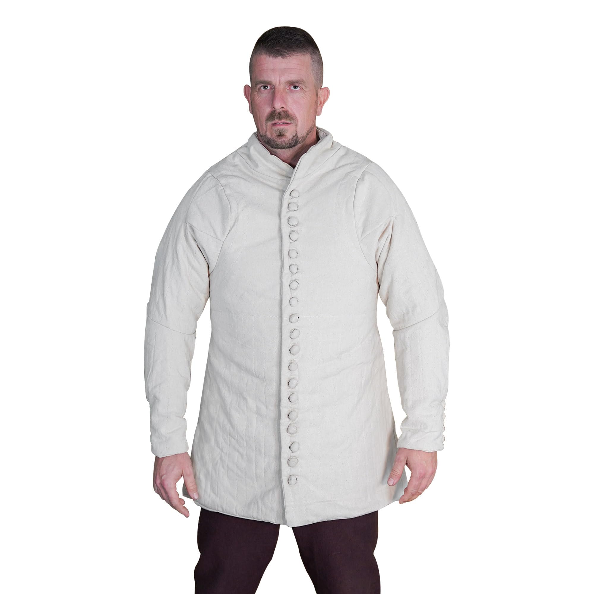 Medieval Gambeson Real Armor Abrigo acolchado grueso lona algodón tres capas