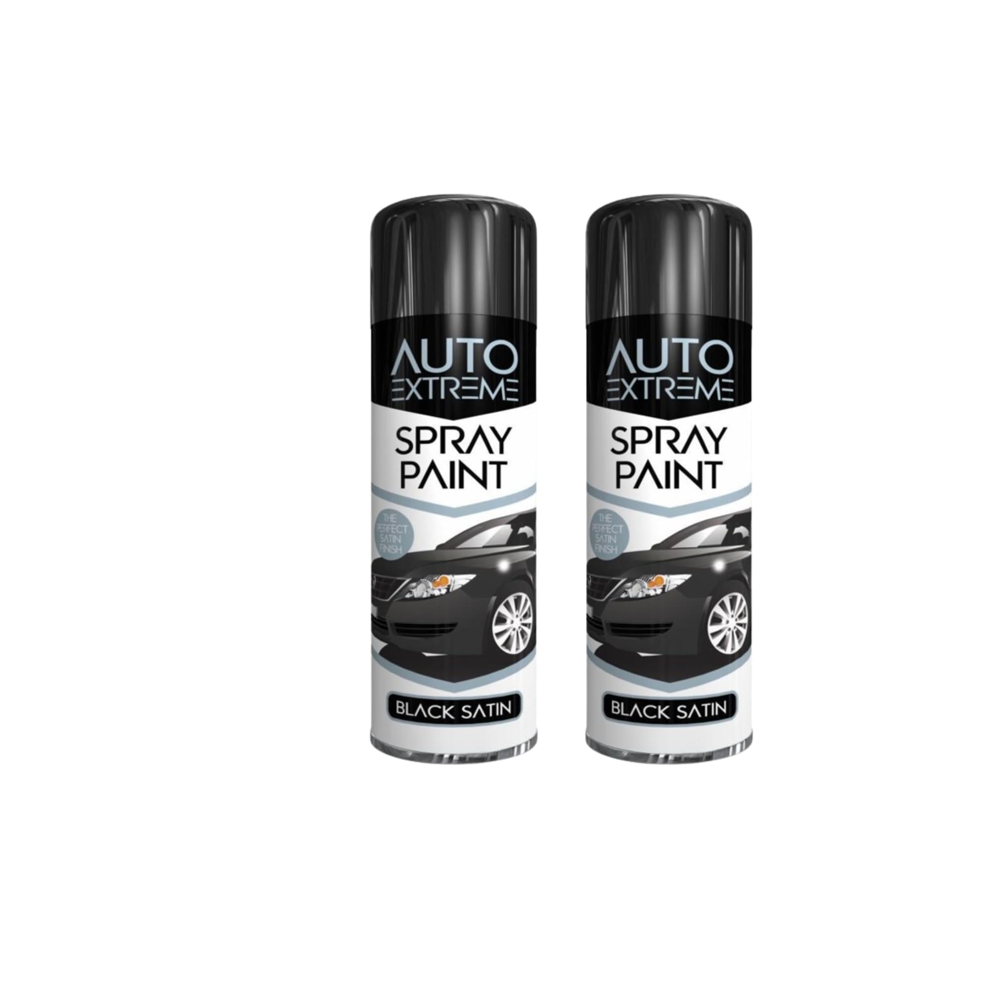 PNJB All Purpose Satin Aerosol Spray, Clear Durable Appearance, High Performance, Fast Drying Solution, High Performance, Multipurpose Black Satin Aerosol 250 ml (2 Pcs)