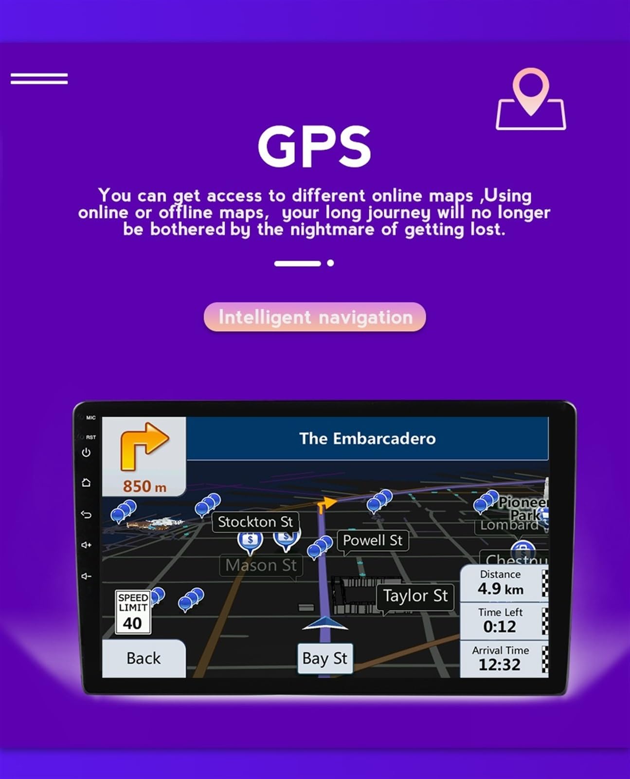 Nawigacja satelitarna Nawigacja GPS w radiu samochodowym(2G 32G)