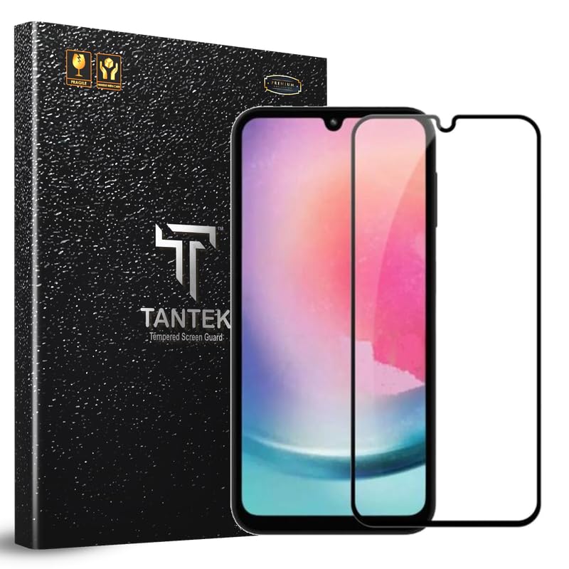 Image of TANTEK TitanGuard Tempered Glass Screen Protector Guard for Samsung Galaxy A24 / Galaxy A25 5G - 9H Hardness, Military Grade, Anti-Static, Easy Installation Kit - 1 PACK