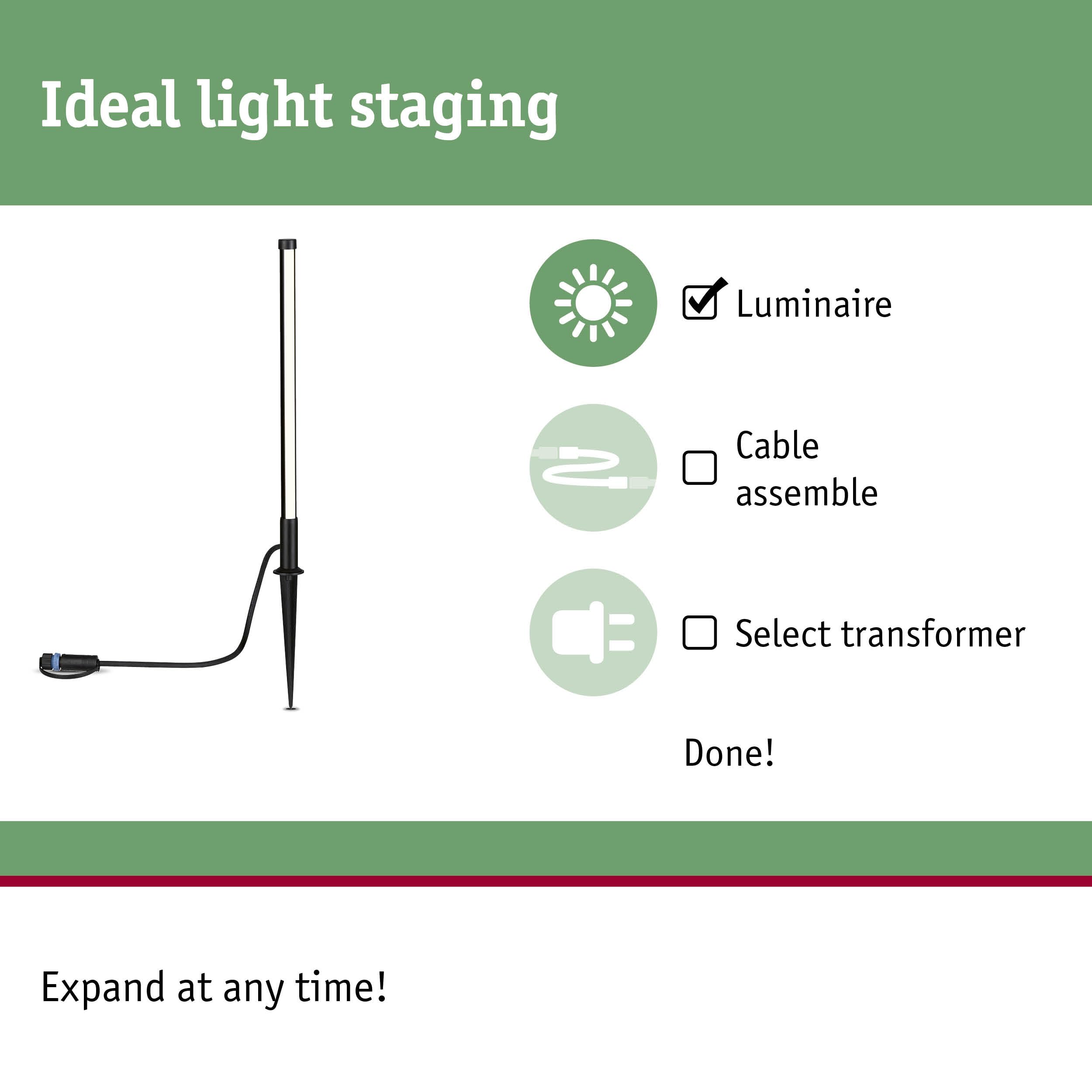 Paulmann 94530 Plug & Shine LED Luz Exterior Pivote IP65 Incl. 1x5
