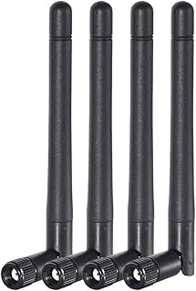 Bingfu Dual Band WiFi 2.4GHz 5GHz 5.8GHz 3dBi MIMO RP-SMA Male Antenna (4-Pack) for WiFi Router Signal Booster Repeater Wireless Network Card USB Adapter Security IP Camera Video Surveillance Monitor