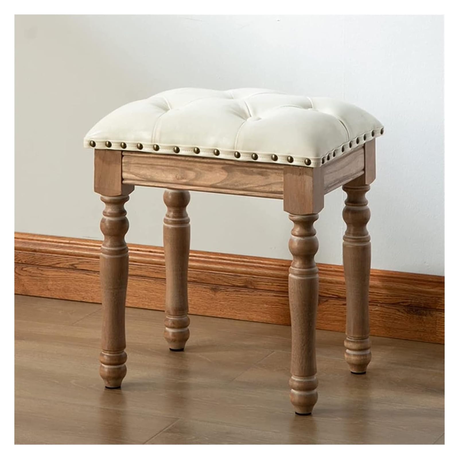 JIOWEUOE Sgabello da spogliatoio, panca da toeletta, sgabello per pianoforte, sgabello da spogliatoio in legno, sgabello per cambio scarpe da ingresso, sgabello da pranzo, bianco-3, bianco-3