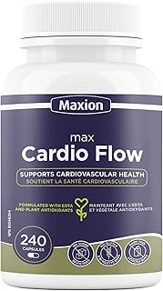 Maxion Cardio Flow for Cardiovascular Health, Lower Blood LDL and Cholesterol Levels, 240 Vegetable Capsules