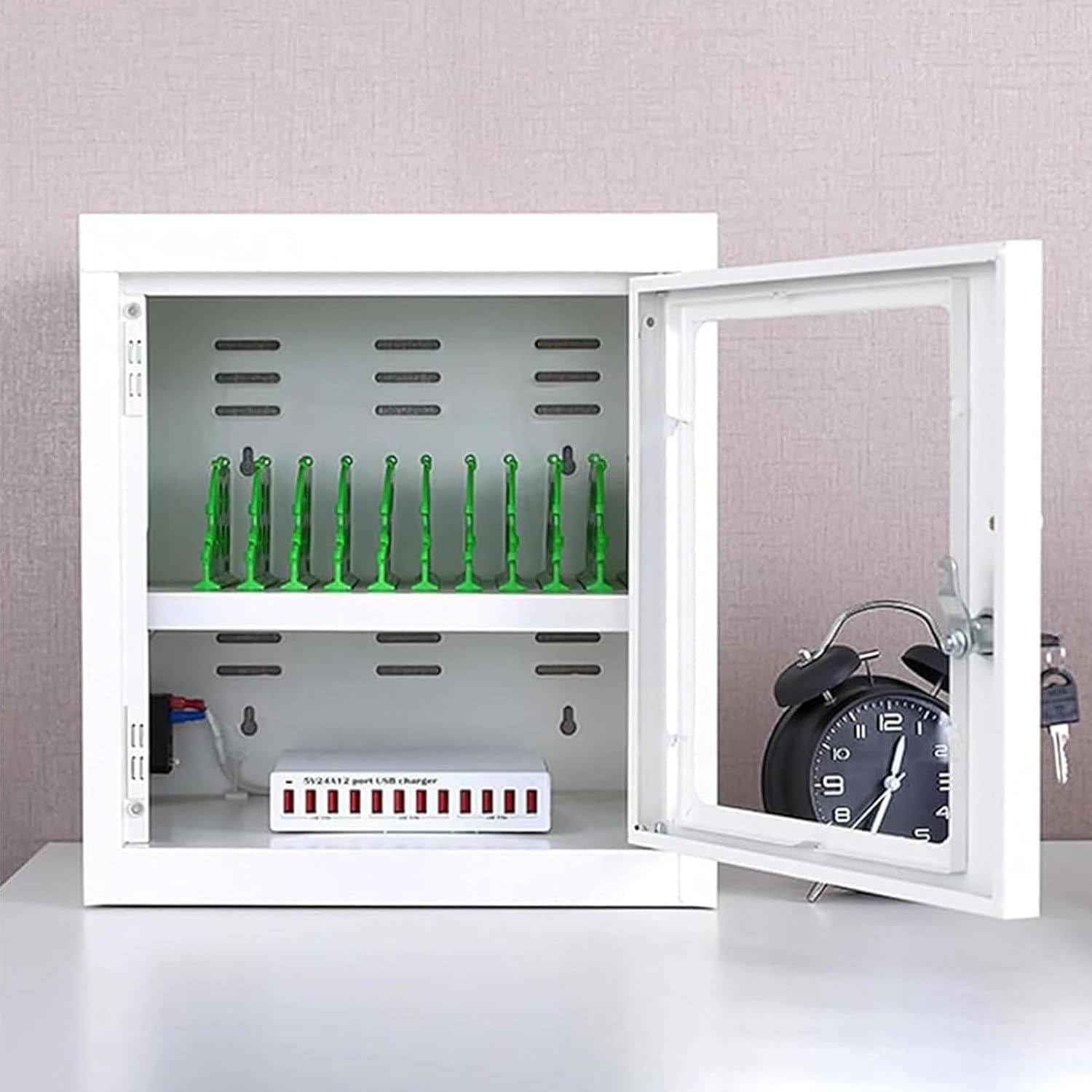 GTHTUHFD Portable Phone Charging Station,Nized 12-Slot Charging & Storage Cabinet For Rechargeable Devices,Mobile Phone Charger Holder,Efficient Charging Solution,12Slots-12S,12Slots
