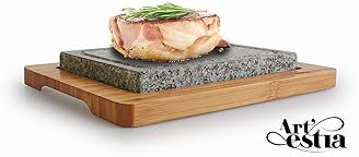 Artestia Double Cooking Stones in One Sizzling Hot Stone Set, Steak Stone Plate Tabletop Grill ,steak stone cooking s...