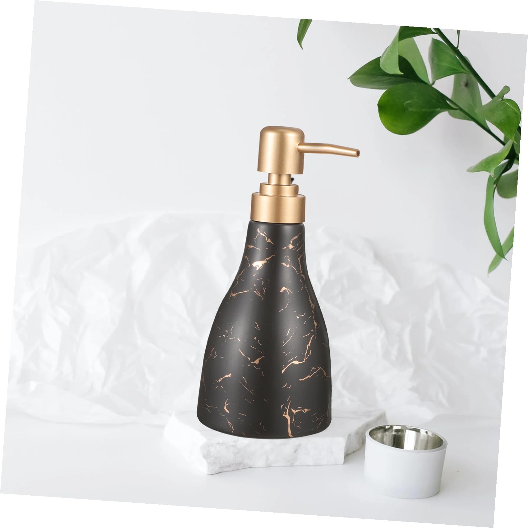 POPETPOP Distributore di Sapone per Mani Flacone Pressione Riutilizzabile Contenitore di Shampoo Vuoto in Ceramica Distributore di Lozione Manuale per Bagno Bottiglie da Appoggio