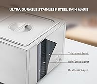 Vista 5 de SYBO ZCK Bain Marie - Calentador de alimentos, 2 secciones, Plateado