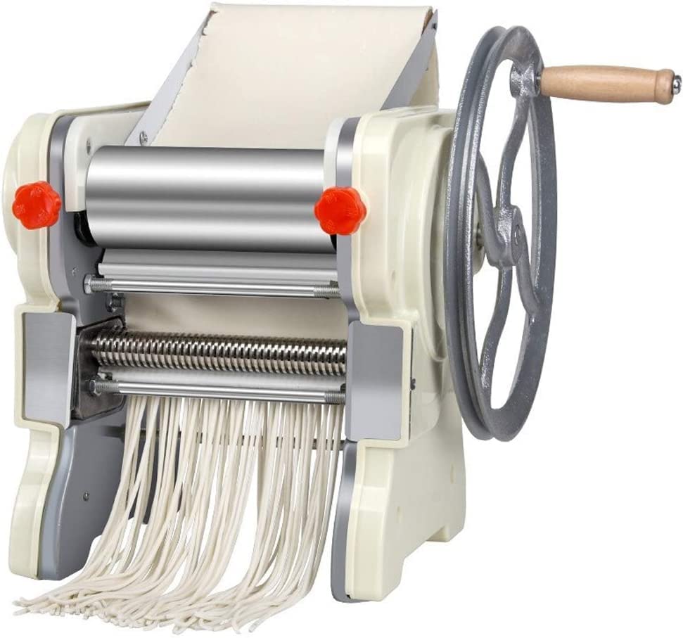 Professional Pasta Maker Machine Noodle Maker Household Manual Dough Pressing Machine Manual Commercial Machine Fresh Cutter (Color : Silver Size : 32.1x30x27.5cm) jiang