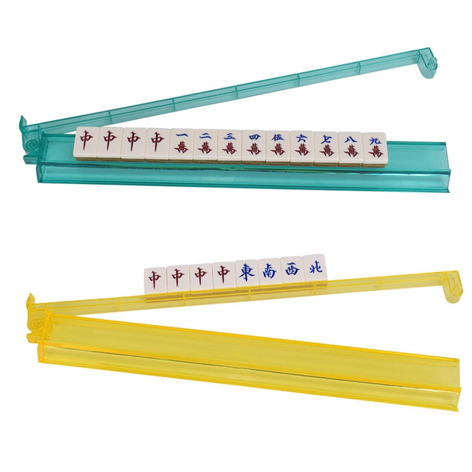 Milageto Juego de 4 Piezas de Atriles de Mahjong con Empujador para Festivales, Reuniones Familiares Y Vacaciones.