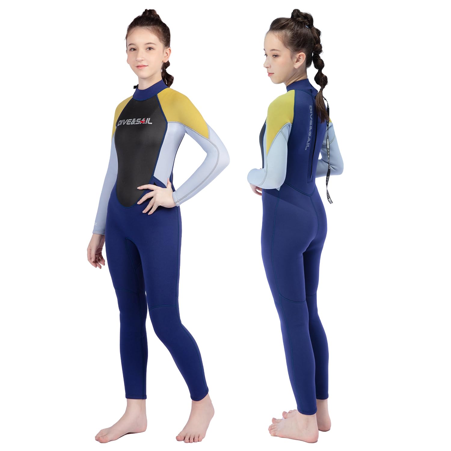 Traje de neopreno para niños de 2,5 mm para adolescentes, niños y niñas, térmico, de una pieza, para buceo, surf, natación, 8 – 16