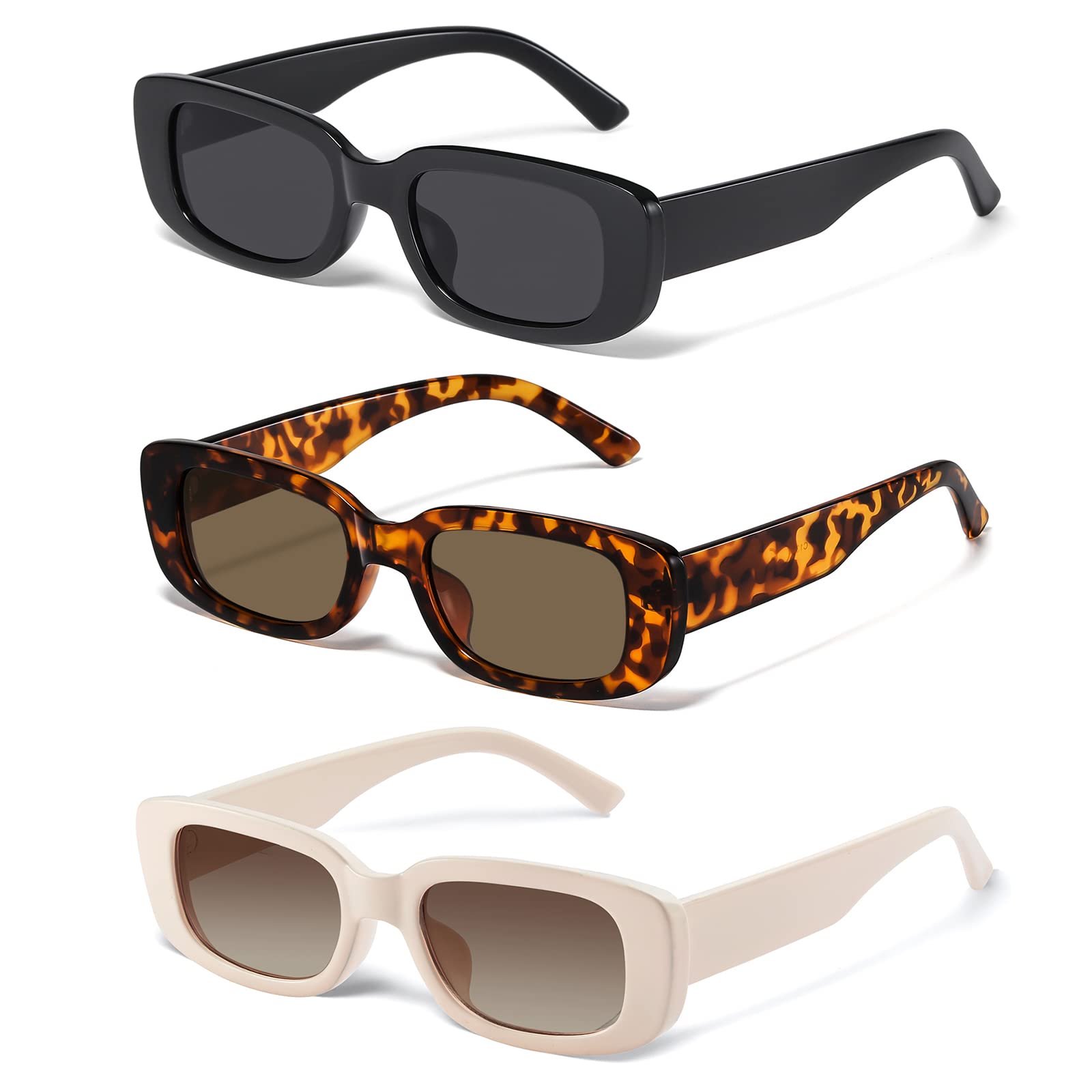 JASPIN Rectangle Sunglasses for Women Men Y2k Sun Glasses UV Protection