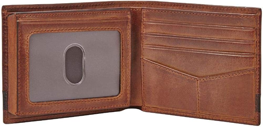 Miniatura 6 de Fossil Billetera plegable de cuero Quinn para hombre