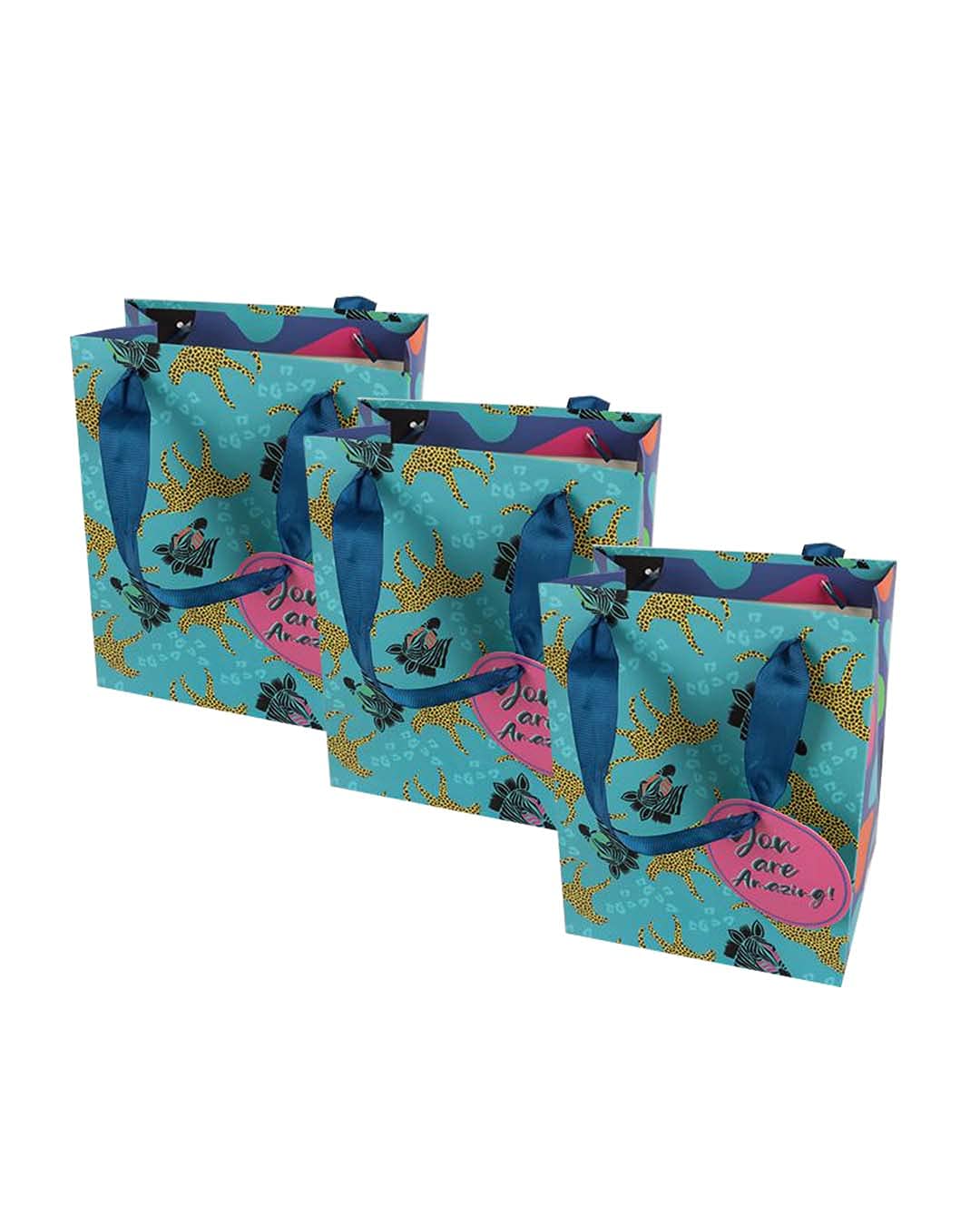 Market 99 Designer "Animal Print" Large Gift Bag | Multipurpose Stylish Paper Bag | Carry Bag | Gifting Bag | Paper Bag For Any Occasion - Pack Of 3, MULTICOLOR, (18 X 10 X 23 Cm) (B09HMSM9XC) Amazon Price History, Amazon Price Tracker