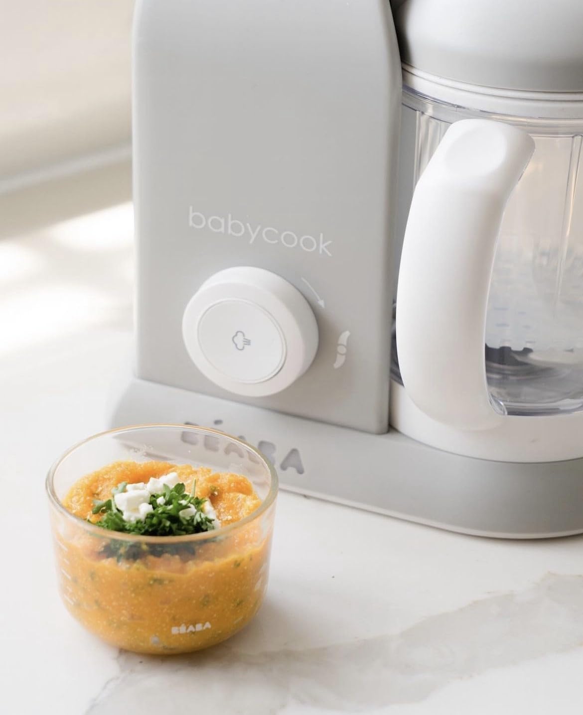 BÉABA, Babycook Solo, Robot Bébé 4 en 1 Mixeur-Cuiseur, Cuisson Vapeur, Diversification alimentaire, Petits pots bébé maison, Gris
