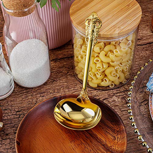 Keawell Gorgeous 1 Oz. Gold Small Gravy Ladle, High Grade 18/10 Stainless Steel，Small Gravy Sauce Ladle For Stirring, Super Shiny And Dishwasher Safe #TOP3