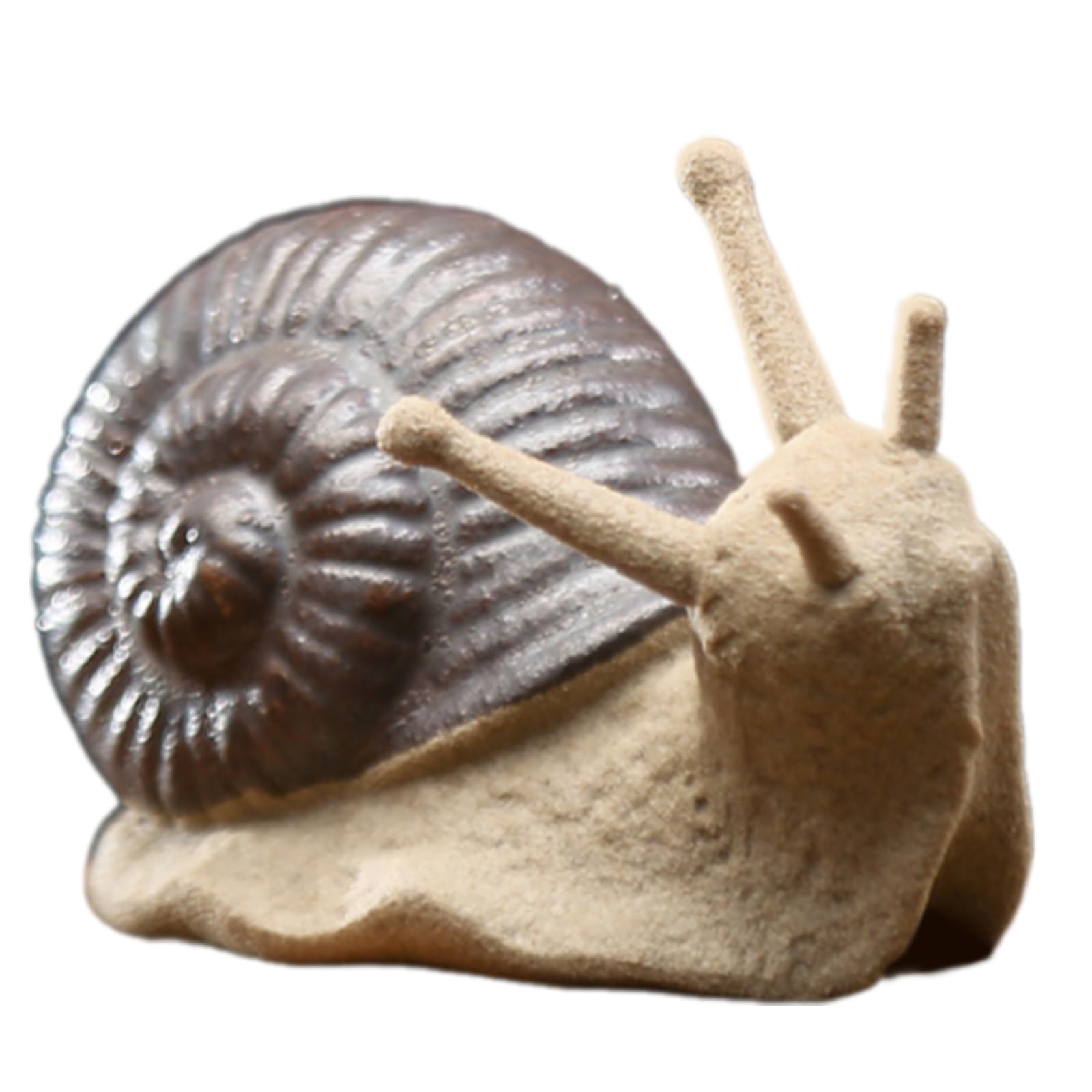 Lerpwige Snail Miniature Figurine Model Coarse Pottery Ceramics Statue Ornament for Fairys Garden Landscape Decoration Artistic Sculpture