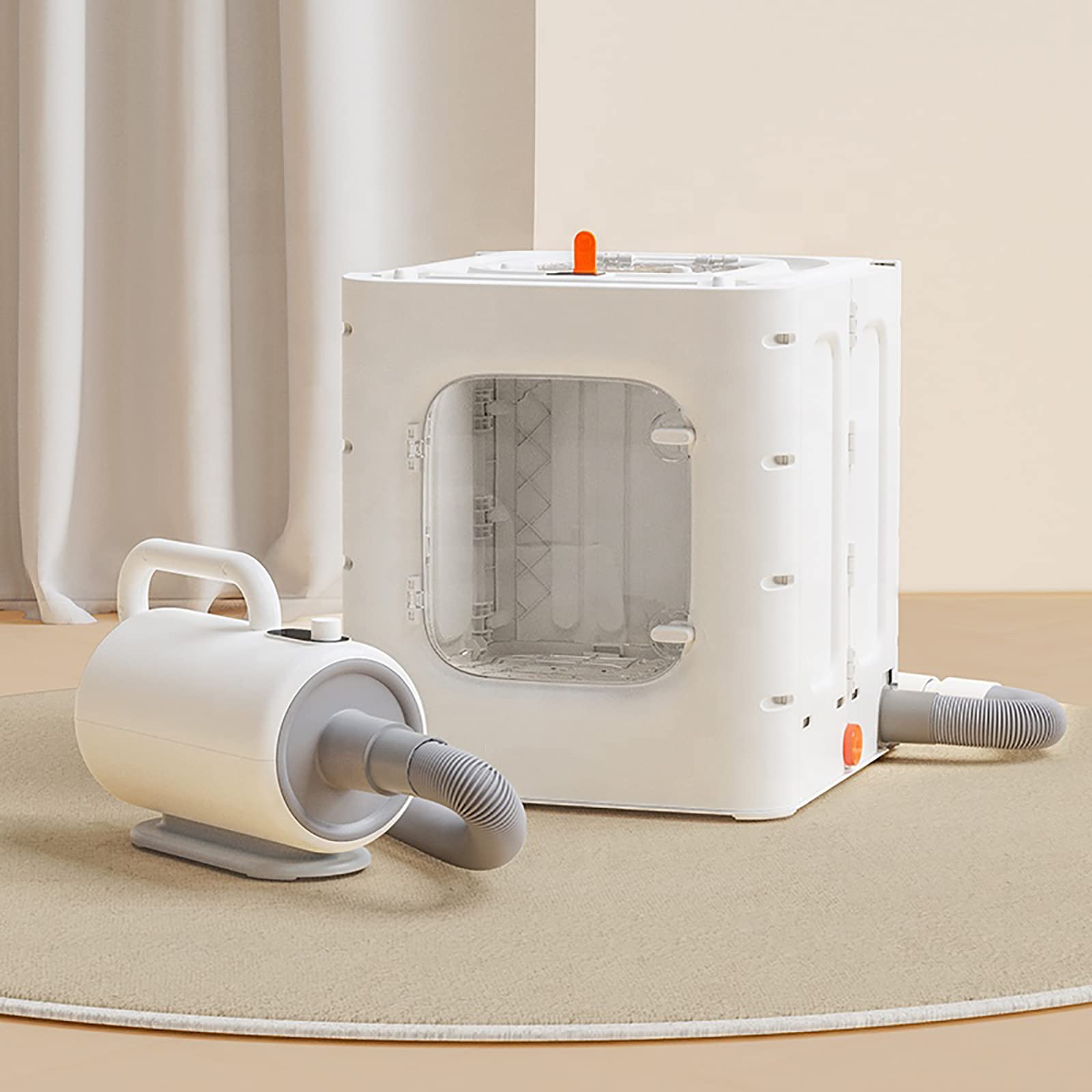 HUIDAZHOU Home pet Drying Box, Fold Pet Hair Dryer Box for Pet Grooming, Pet Water Blowing Machine, Bottom-up Blowing and 45-degree Angle of Wind, Suitable for Cats and Small Dog Teddy