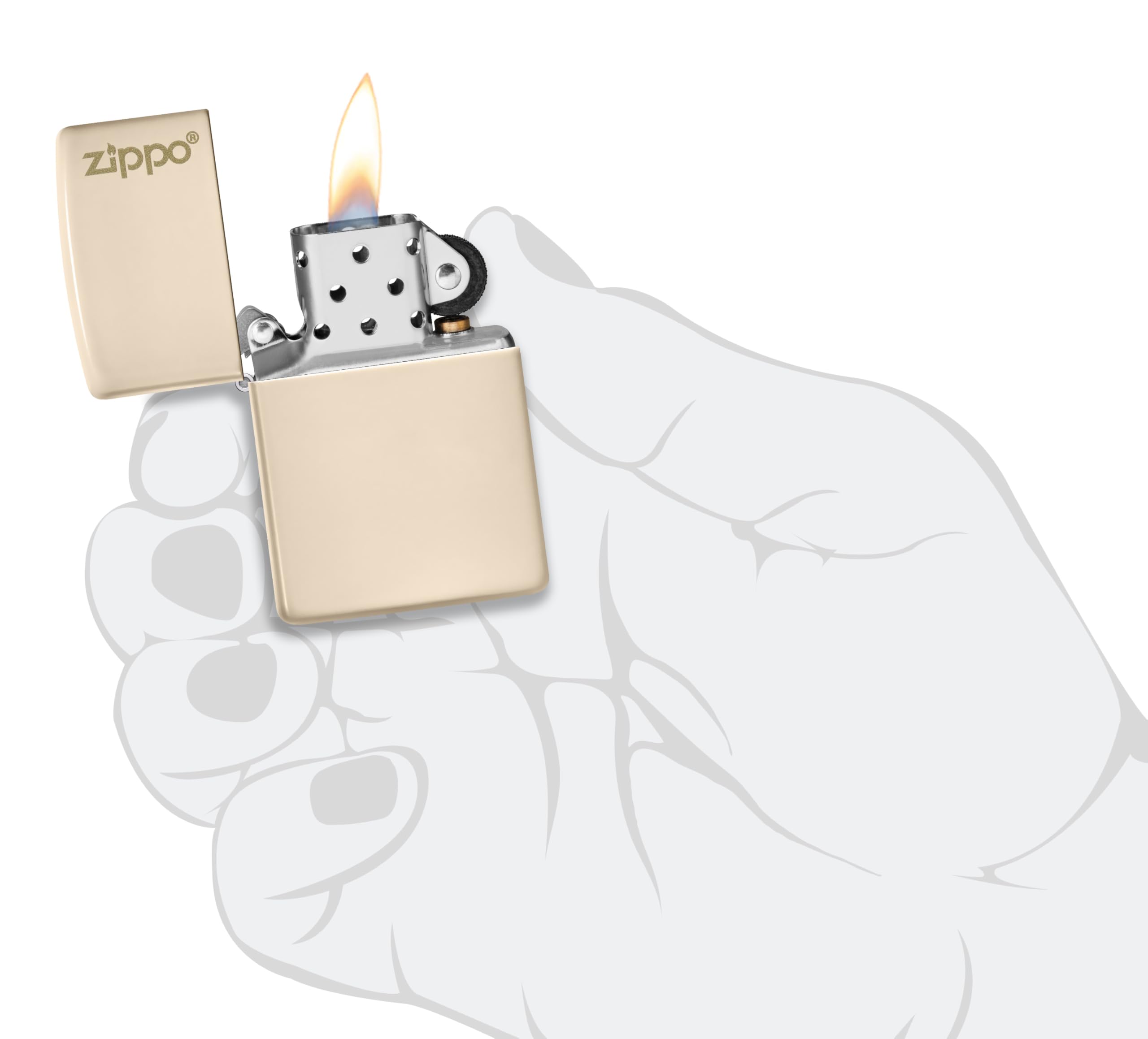 Zippo Sturmfeuerzeug - Flat Sand - Nachfüllbar - Wiederverwendbar - Windfestes Design - Geschenkbox - Made in USA