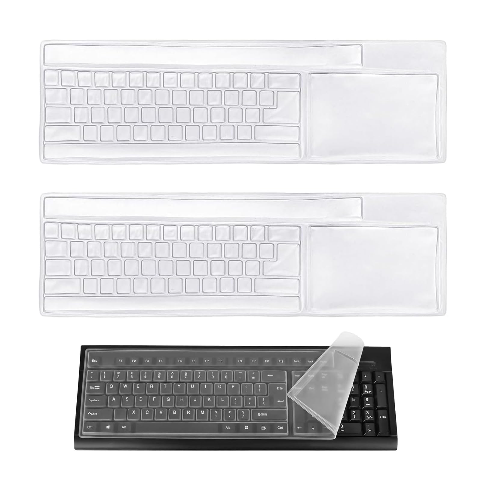 2 copri tastiera pc Cover per Tastiera Universale Protettive per Tastiera Protezione per Tastiera Silicone Pellicola Protettiva per Impermeabile,Antipol per La Tastiera del Computer Desktop