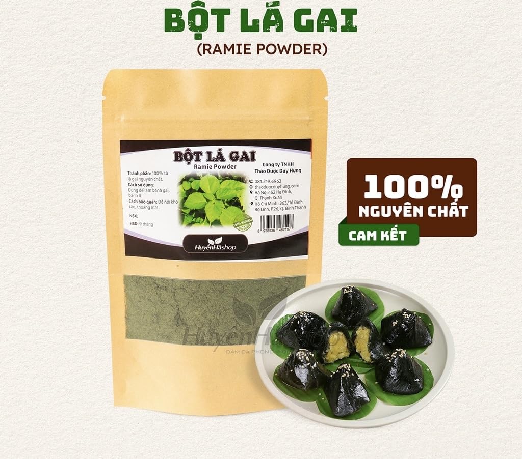 Vietnamese Natural Color Ramie Leaves Powder - Bot La Gai Den 100g